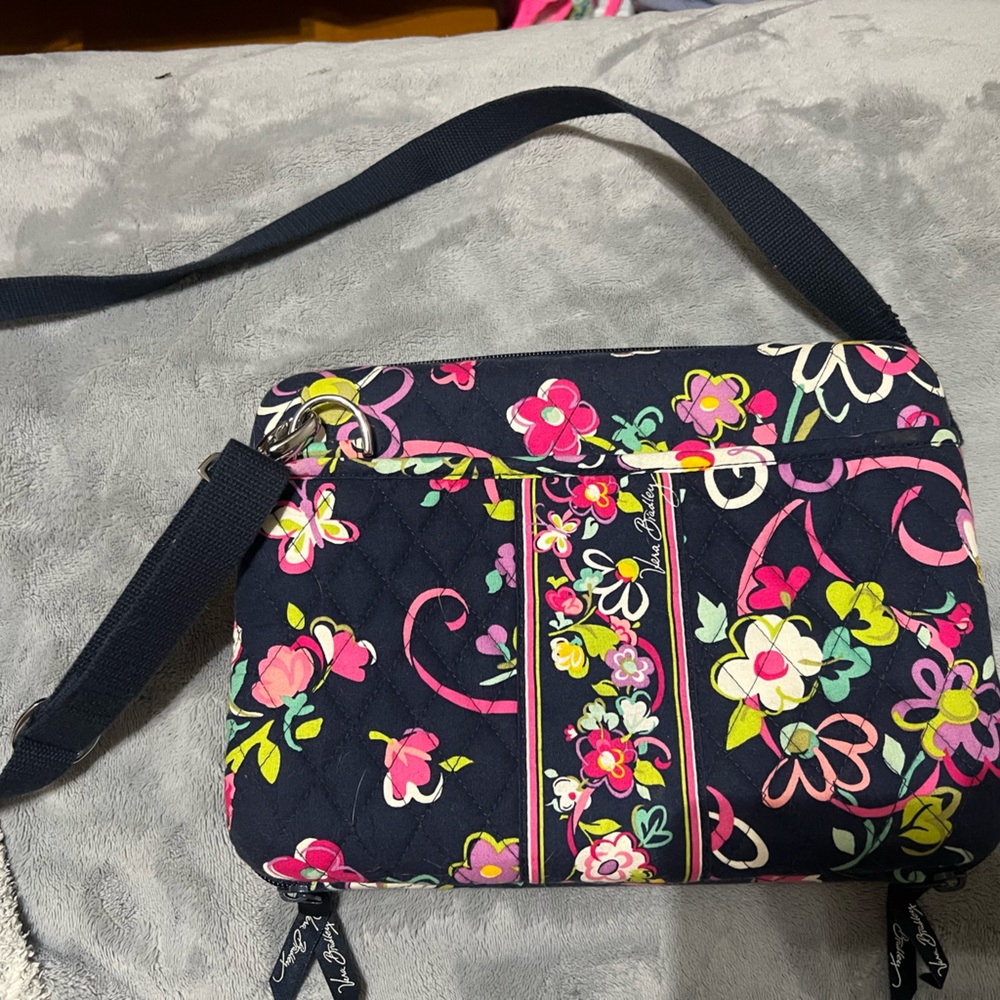 Vera Bradley Floral laptop case - Navy and Pink - Breast Cancer print